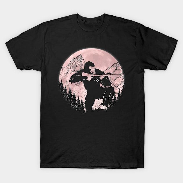 Hunting Gung Bigfoot T-Shirt by Tesszero